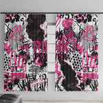 Pink Power Graffiti Window Curtain Breast Cancer Awareness - African Pride