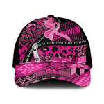 Pink Ribbon Animals Skin African Mixed Baseball Net Cap Zipper Stylized - African Pride