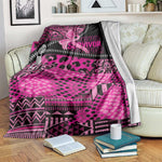 Pink Ribbon Animals Skin African Mixed Blanket Zipper Stylized - African Pride