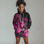 Pink Ribbon Animals Skin African Mixed Hoodie Dress Zipper Stylized - African Pride