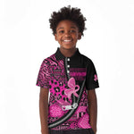 Pink Ribbon Animals Skin African Mixed Kid Polo Shirt Zipper Stylized - African Pride