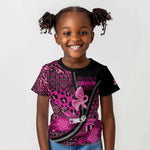 Pink Ribbon Animals Skin African Mixed Kid T shirt Zipper Stylized - African Pride