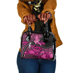 Pink Ribbon Animals Skin African Mixed Shoulder Handbag Zipper Stylized - African Pride