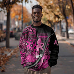 Pink Ribbon Animals Skin African Mixed Sweatshirt Zipper Stylized - African Pride