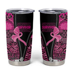 Pink Ribbon Animals Skin African Mixed Tumbler Cup Zipper Stylized - African Pride