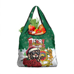 Morocco Christmas Grocery Bag Santa Lion With Rose Xmas Vibe