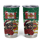 Morocco Christmas Tumbler Cup Santa Lion With Rose Xmas Vibe