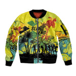 Personalized Jamaica Sleng Teng Riddim Sleeve Zip Bomber Jacket Booyaka Booyaka - African Pride