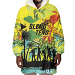 Personalized Jamaica Sleng Teng Riddim Wearable Blanket Hoodie Booyaka Booyaka - African Pride