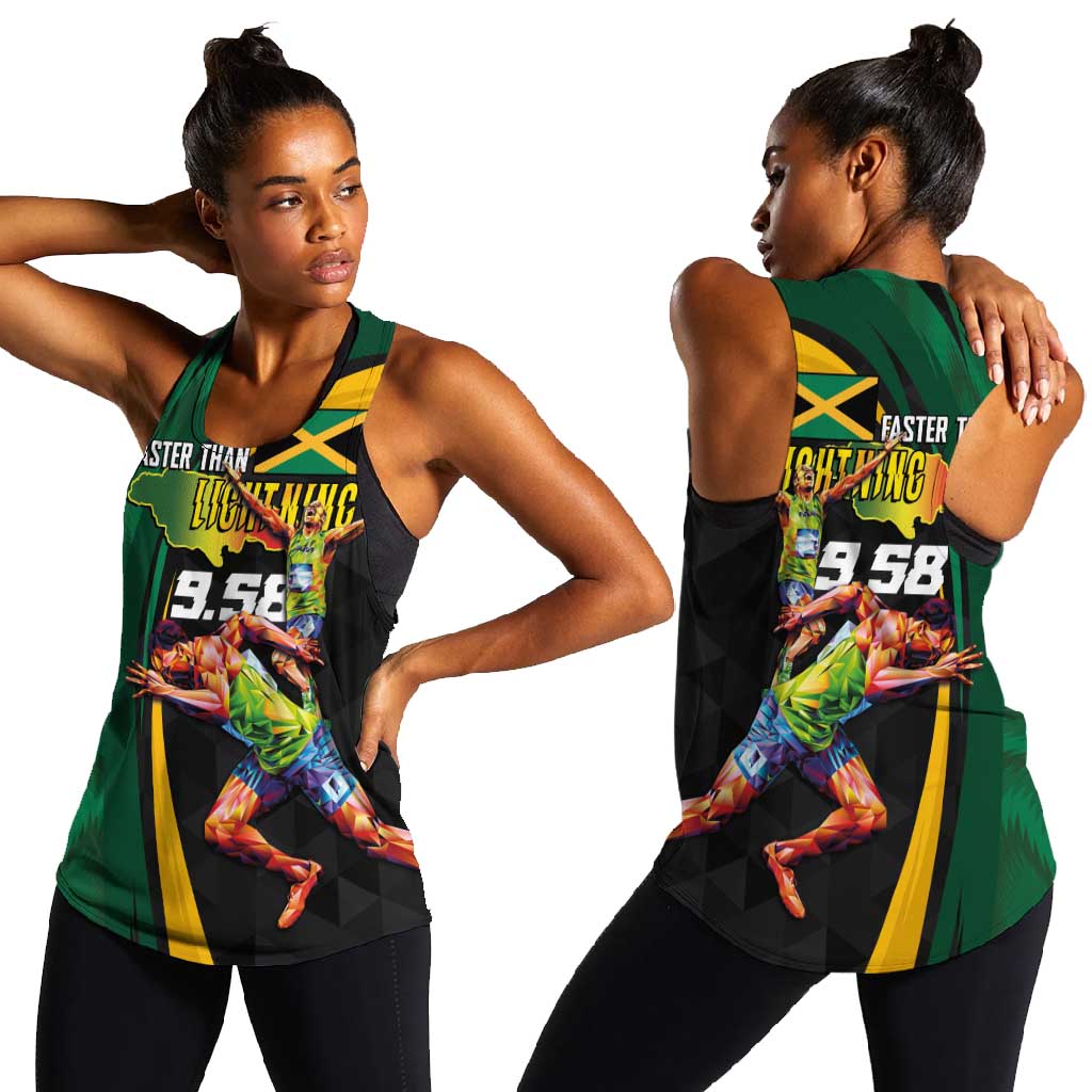 Proud of Jamaican Women Racerback Tank Faster Than Lightning-9.58 Seconds - African Pride
