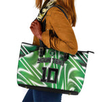 Custom Nigeria Football Leather Tote Bag Sporty Super Eagles