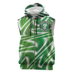 Custom Nigeria Football Sleeveless Zip Hoodie Sporty Super Eagles - African Pride