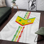 Custom Senegal Football Area Rug Tricolor African Stripes Motif Sporty Style - African Pride