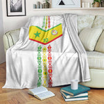 Custom Senegal Football Blanket Tricolor African Stripes Motif Sporty Style - African Pride