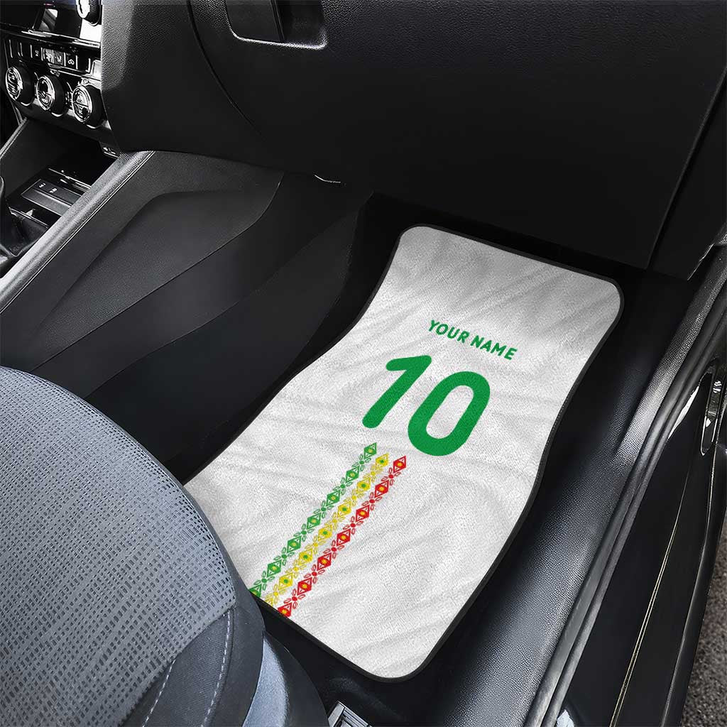 Custom Senegal Football Car Mats Tricolor African Stripes Motif Sporty Style - African Pride
