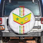 Custom Senegal Football Spare Tire Cover Tricolor African Stripes Motif Sporty Style - African Pride