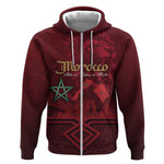 Happy Proclamation of Independence of Morocco Zip Hoodie Barbary Lion's Roar - Fight for Free and Peace