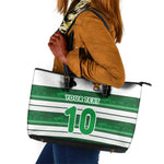 Custom Zimbabwe Rugby Leather Tote Bag African Heritage Edition - African Pride