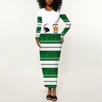 Custom Zimbabwe Rugby Long Sleeve Bodycon Dress African Heritage Edition - African Pride