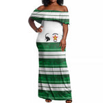 Custom Zimbabwe Rugby Off Shoulder Maxi Dress African Heritage Edition - African Pride
