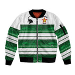 Custom Zimbabwe Rugby Sleeve Zip Bomber Jacket African Heritage Edition - African Pride