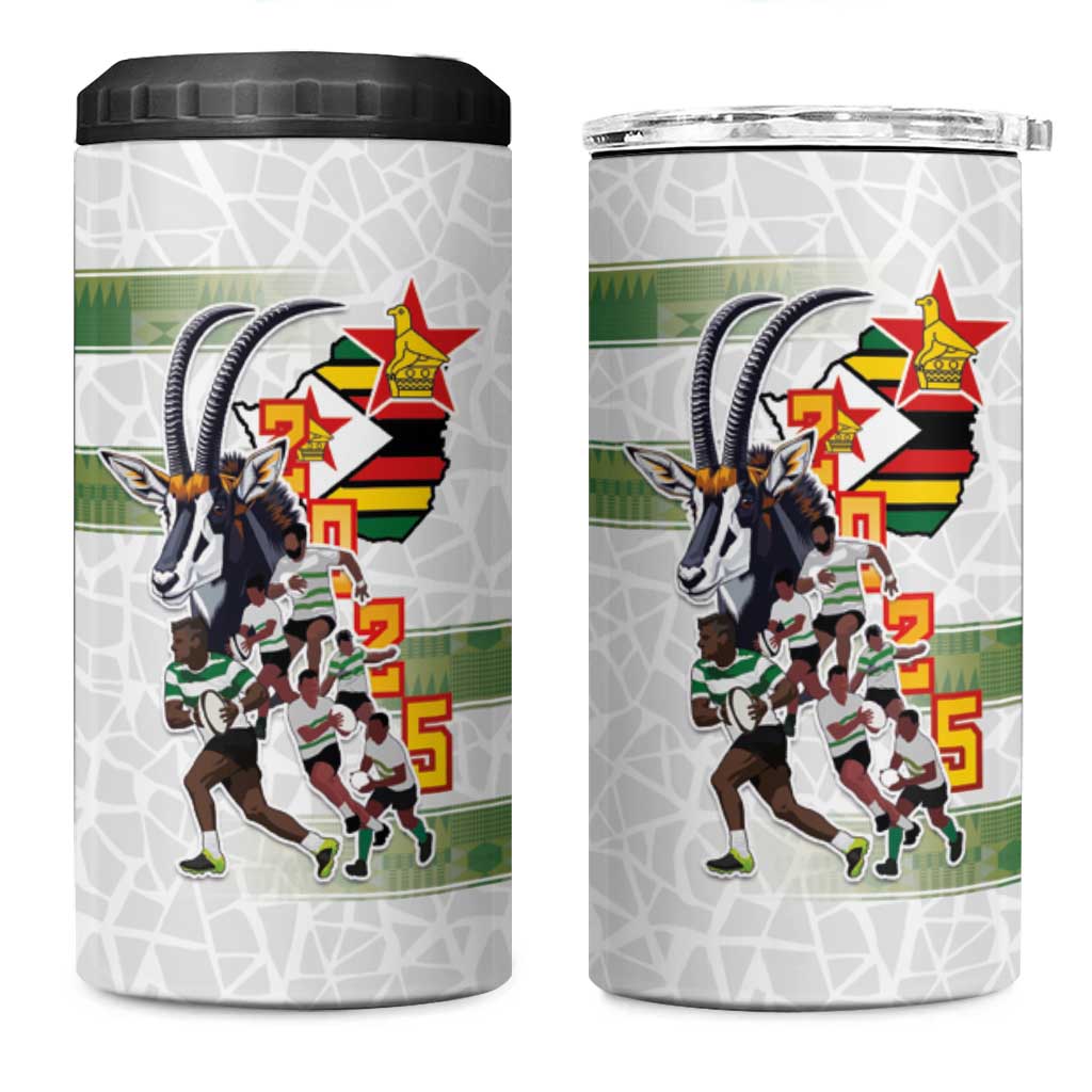 Zimbabwe Rugby The Champions 2025 4 in 1 Can Cooler Tumbler Sables-Warriors of Africa - African Pride