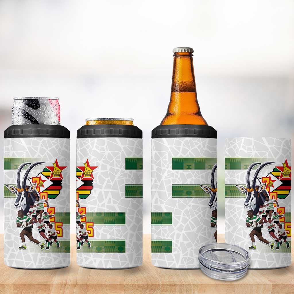 Zimbabwe Rugby The Champions 2025 4 in 1 Can Cooler Tumbler Sables-Warriors of Africa - African Pride