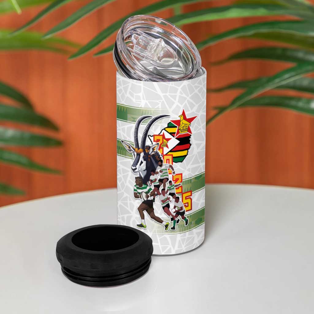 Zimbabwe Rugby The Champions 2025 4 in 1 Can Cooler Tumbler Sables-Warriors of Africa - African Pride