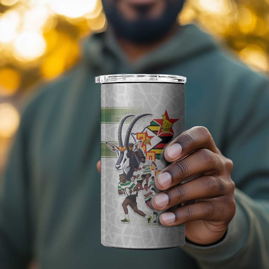 Zimbabwe Rugby The Champions 2025 4 in 1 Can Cooler Tumbler Sables-Warriors of Africa - African Pride