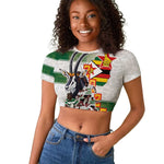 Custom Zimbabwe Rugby The Champions 2025 Raglan Cropped T shirt Sables-Warriors of Africa - African Pride