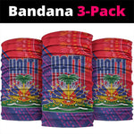 Haiti National Emblem Neck Gaiter Dashiki and Polynesian Pattern LT03