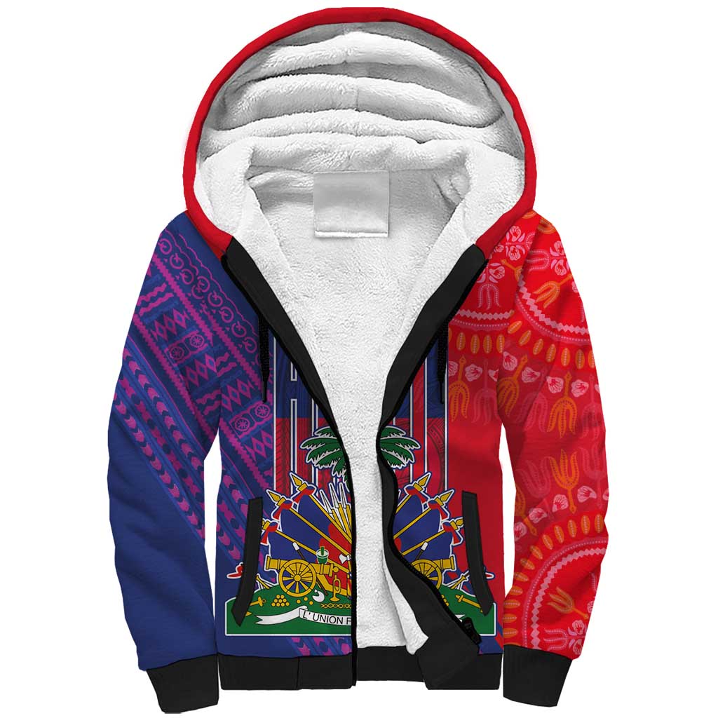 Haiti Zip Hoodie Choeblack Dashiki Style Blue Color LT03