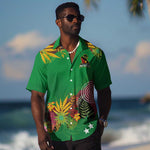 Custom Afro-St Kitts and Nevis Cricket Patriots Hawaiian Shirt Caribbean Tropical Sporty - African Pride