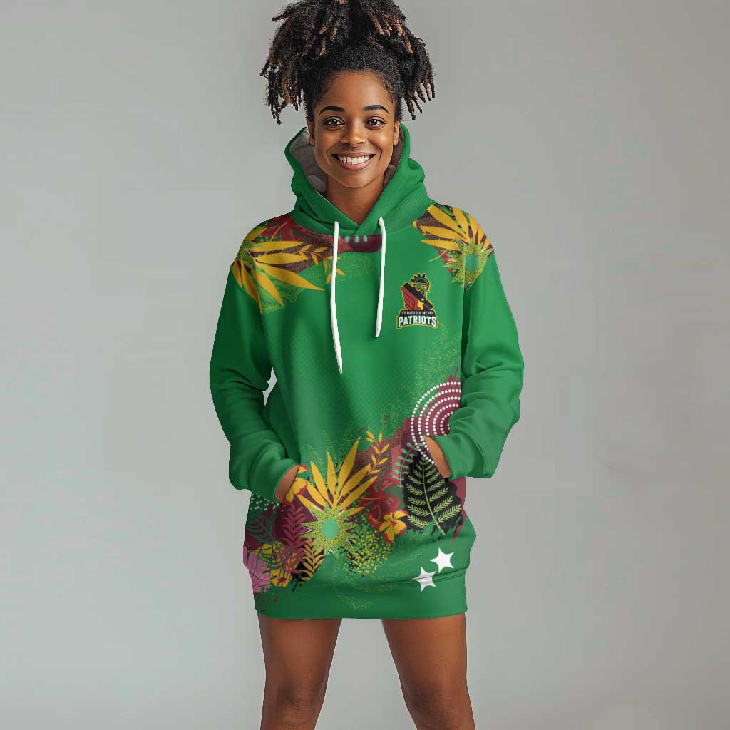 Custom Afro-St Kitts and Nevis Cricket Patriots Hoodie Dress Caribbean Tropical Sporty - African Pride