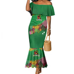 Custom Afro-St Kitts and Nevis Cricket Patriots Mermaid Dress Caribbean Tropical Sporty - African Pride