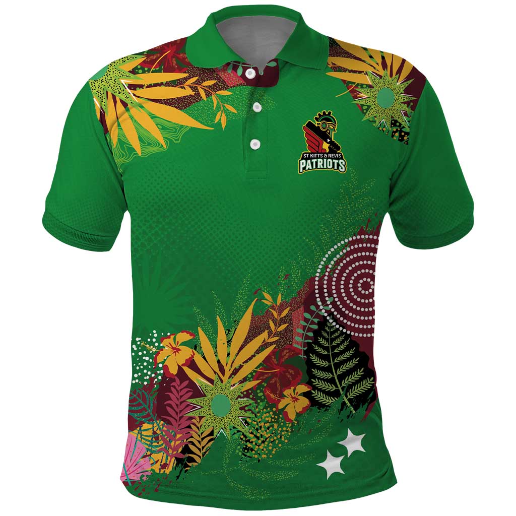 Custom Afro-St Kitts and Nevis Cricket Patriots Polo Shirt Caribbean Tropical Sporty - African Pride