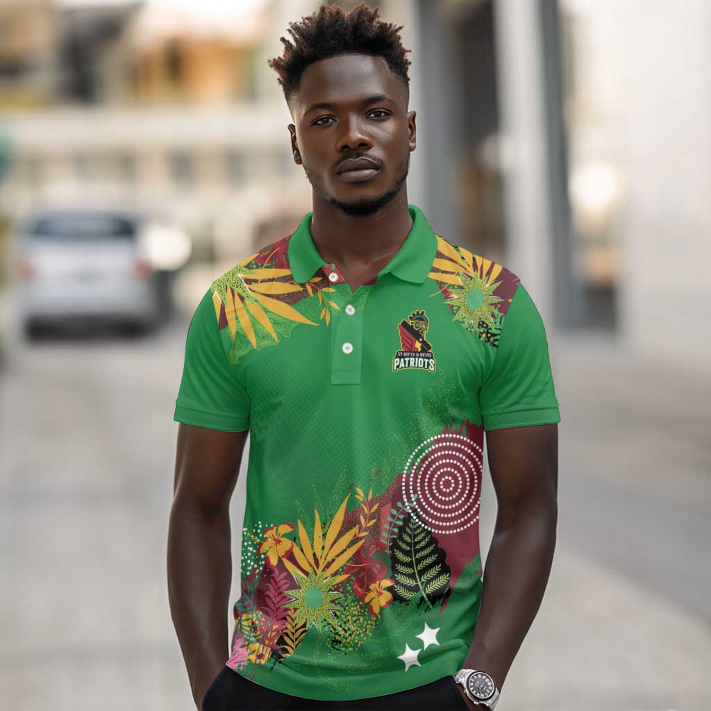 Custom Afro-St Kitts and Nevis Cricket Patriots Polo Shirt Caribbean Tropical Sporty - African Pride