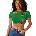 Custom Afro-St Kitts and Nevis Cricket Patriots Raglan Cropped T shirt Caribbean Tropical Sporty - African Pride