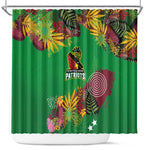 Afro-St Kitts and Nevis Cricket Patriots Shower Curtain Caribbean Tropical Sporty - African Pride