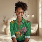 Custom Afro-St Kitts and Nevis Cricket Patriots Women Casual Shirt Caribbean Tropical Sporty - African Pride