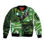 Nigeria Football Custom Sleeve Zip Bomber Jacket Super Eagles-Africa Spirit - African Pride