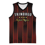 Custom Afro-Trinbago Cricket Knight Riders Basketball Jersey Palm Leaves Stripes Style - African Pride