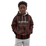 Custom Afro-Trinbago Cricket Knight Riders Kid Hoodie Palm Leaves Stripes Style - African Pride