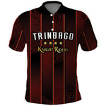 Custom Afro-Trinbago Cricket Knight Riders Polo Shirt Palm Leaves Stripes Style - African Pride