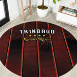 Afro-Trinbago Cricket Knight Riders Round Carpet Palm Leaves Stripes Style - African Pride