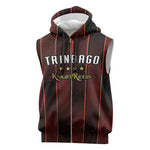 Custom Afro-Trinbago Cricket Knight Riders Sleeveless Zip Hoodie Palm Leaves Stripes Style - African Pride