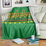 Cameroon Football Blanket Tribal Motifs Green Color - African Pride