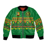 Custom Cameroon Football Bomber Jacket Tribal Motifs Green Color - African Pride