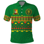 Custom Cameroon Football Polo Shirt Tribal Motifs Green Color - African Pride