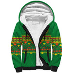 Custom Cameroon Football Sherpa Hoodie Tribal Motifs Green Color - African Pride